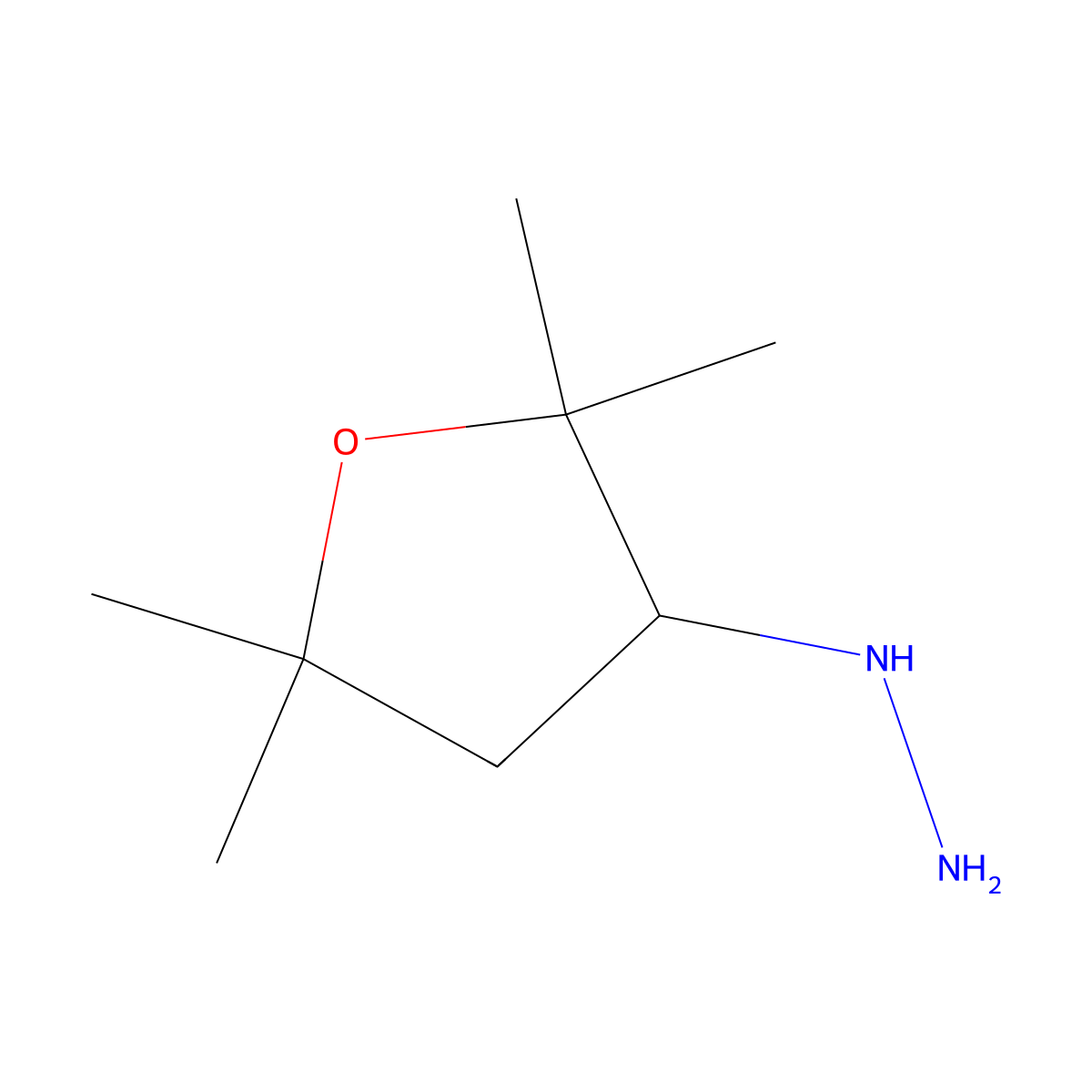(2,2,5,5-Tetramethyloxolan-3-yl)hydrazine molecular structure, CAS 1510982-20-3