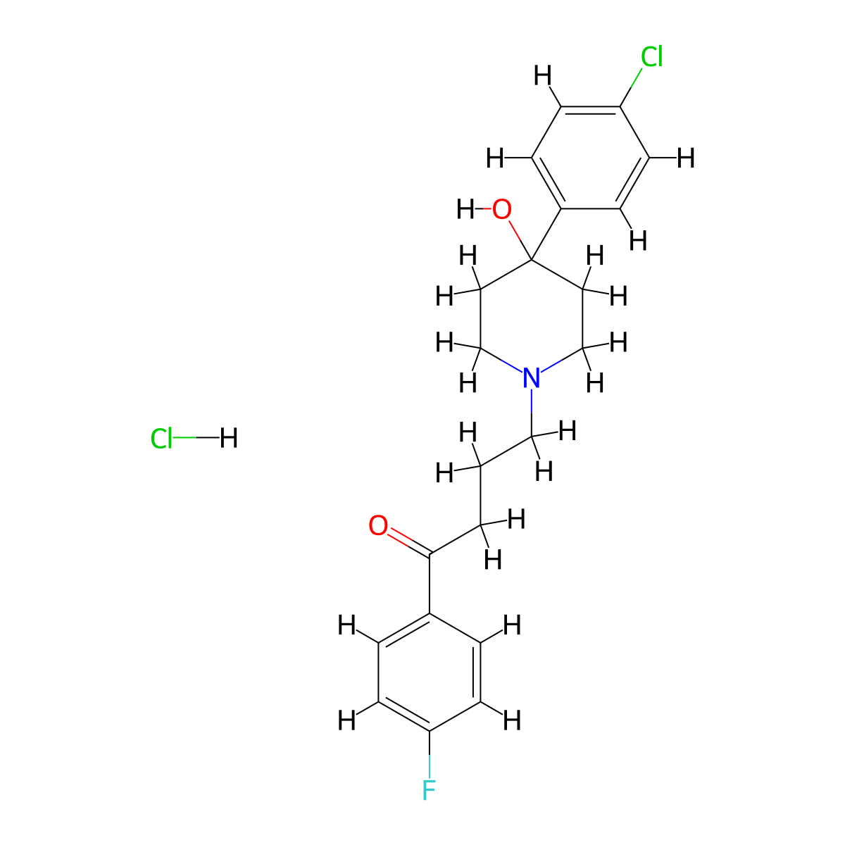 Haloperidol hydrochloride molecular structure, CAS 1511-16-6