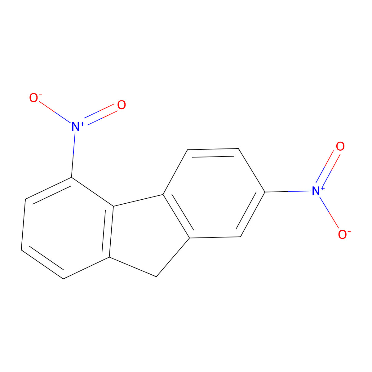 2,5-Dinitro-9H-fluorene molecular structure, CAS 15110-74-4