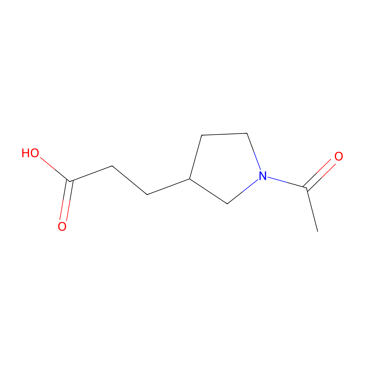 3-(1-Acetylpyrrolidin-3-yl)propanoic acid molecular structure, CAS 1511012-87-5