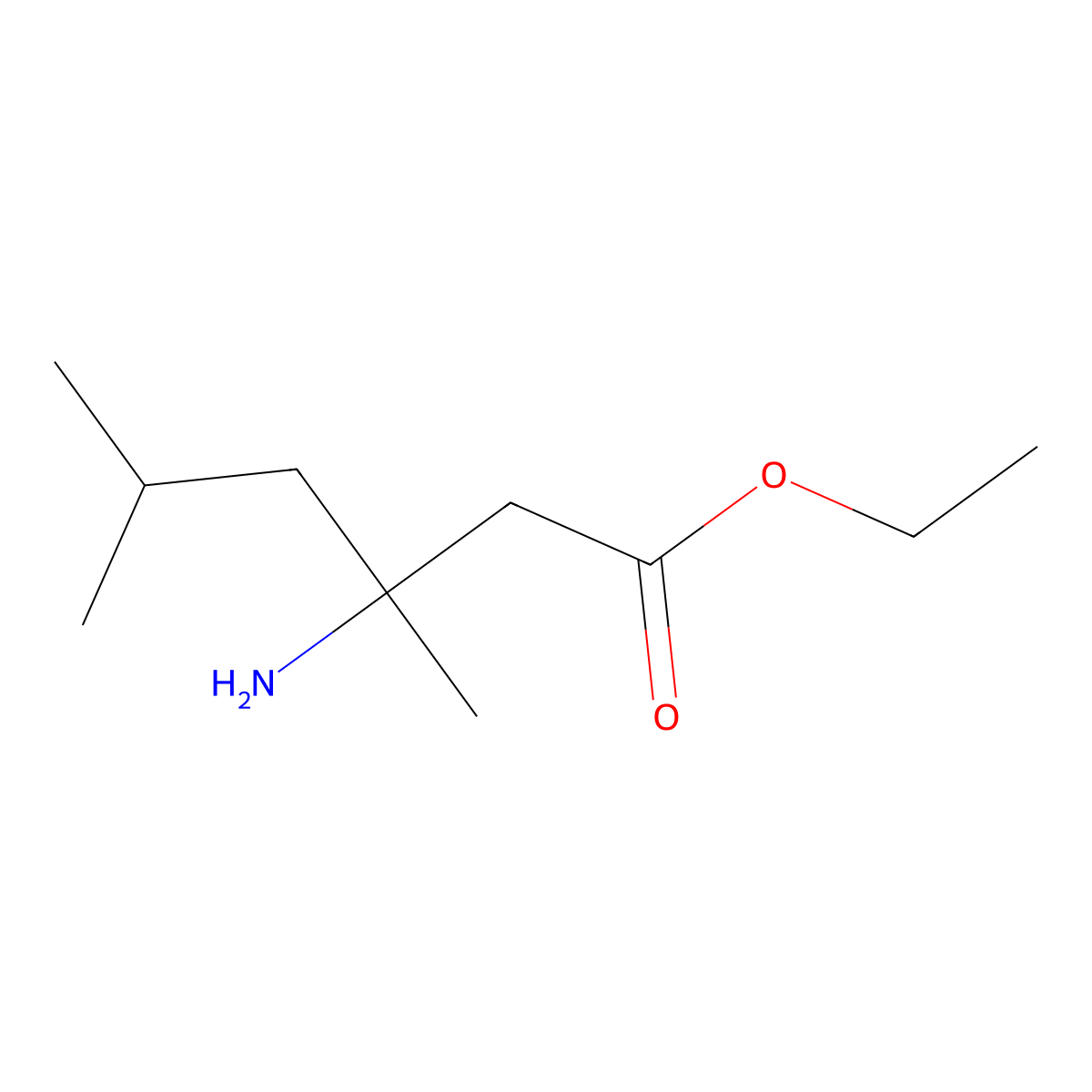 Ethyl 3-amino-3,5-dimethylhexanoate molecular structure, CAS 1511019-21-8