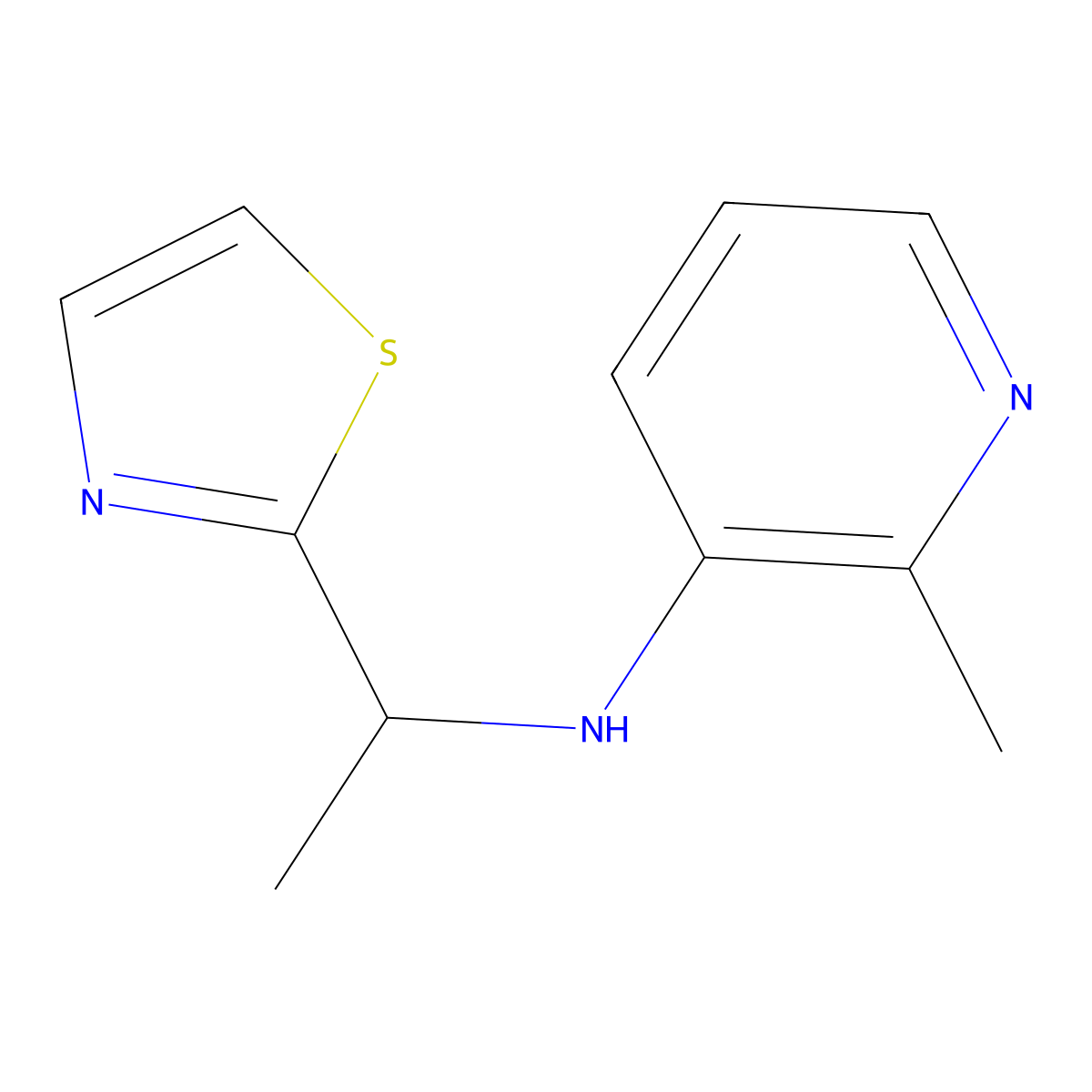 2-Methyl-N-[1-(1,3-thiazol-2-yl)ethyl]pyridin-3-amine molecular structure, CAS 1511019-98-9