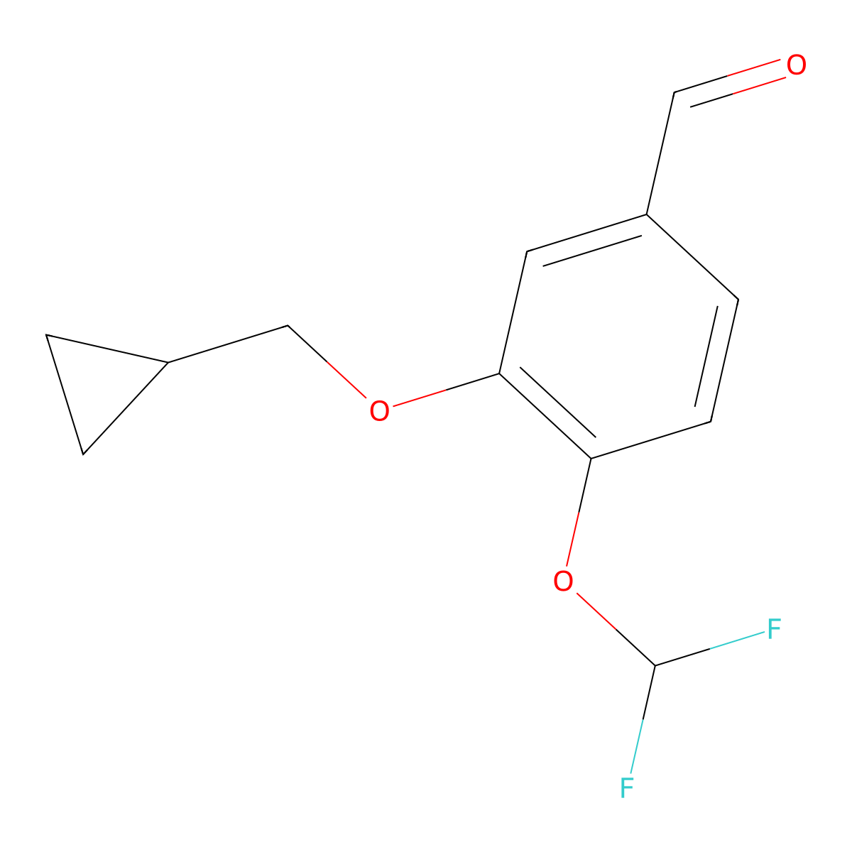 3-(Cyclopropylmethoxy)-4-(difluoromethoxy)benzaldehyde molecular structure, CAS 151103-09-2