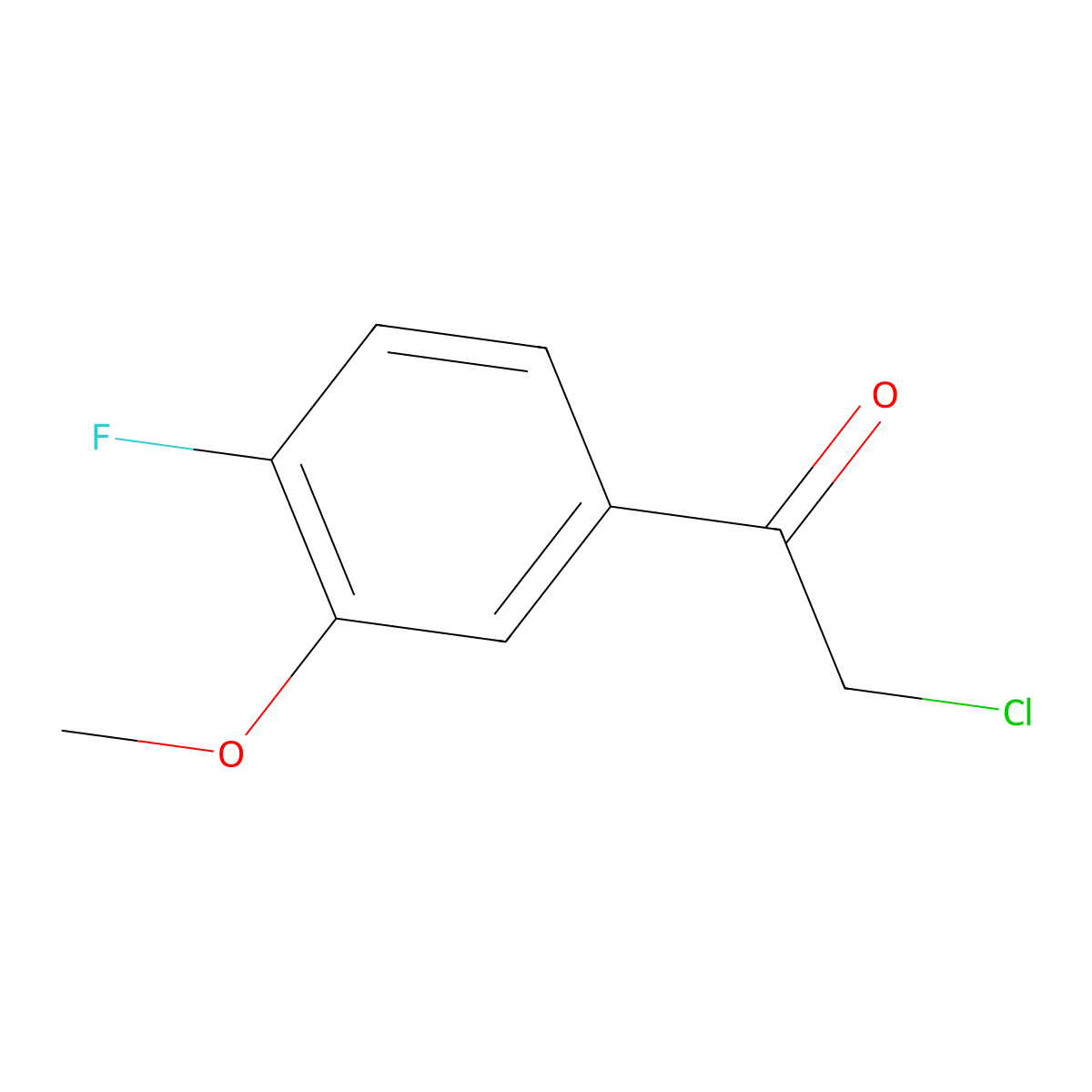 2-Chloro-1-(4-fluoro-3-methoxyphenyl)ethan-1-one molecular structure, CAS 1511031-12-1