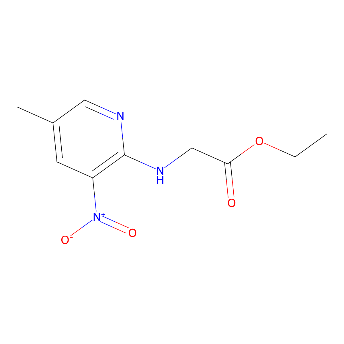 Ethyl 2-[(5-methyl-3-nitropyridin-2-yl)amino]acetate molecular structure, CAS 1511034-48-2
