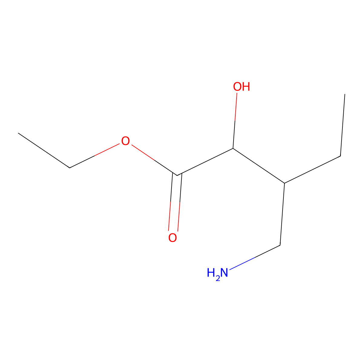 Ethyl 3-(aminomethyl)-2-hydroxypentanoate molecular structure, CAS 1511035-38-3