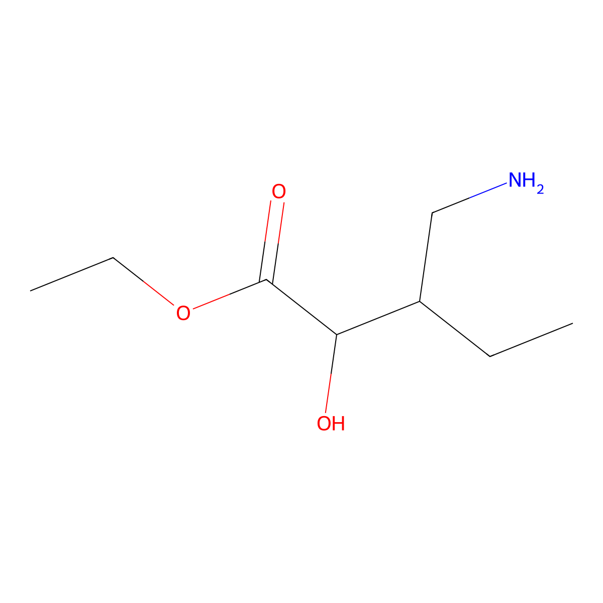 Ethyl 3-(aminomethyl)-2-hydroxypentanoate molecular structure, CAS 1511035-38-3