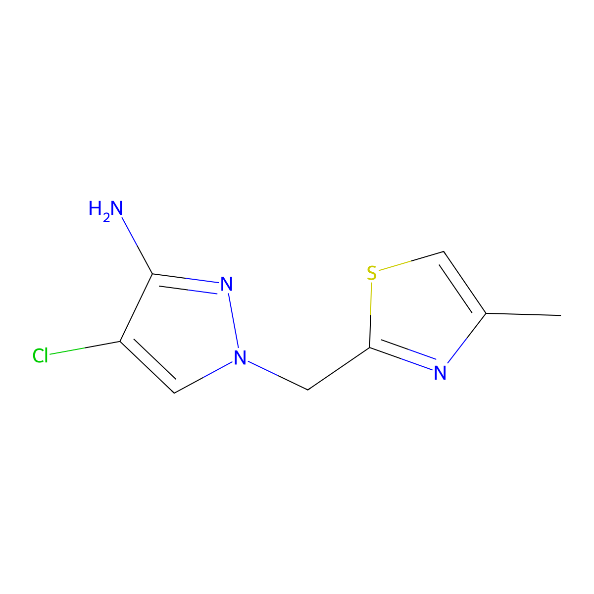 4-chloro-1-[(4-methyl-1,3-thiazol-2-yl)methyl]-1H-pyrazol-3-amine molecular structure, CAS 1511035-66-7