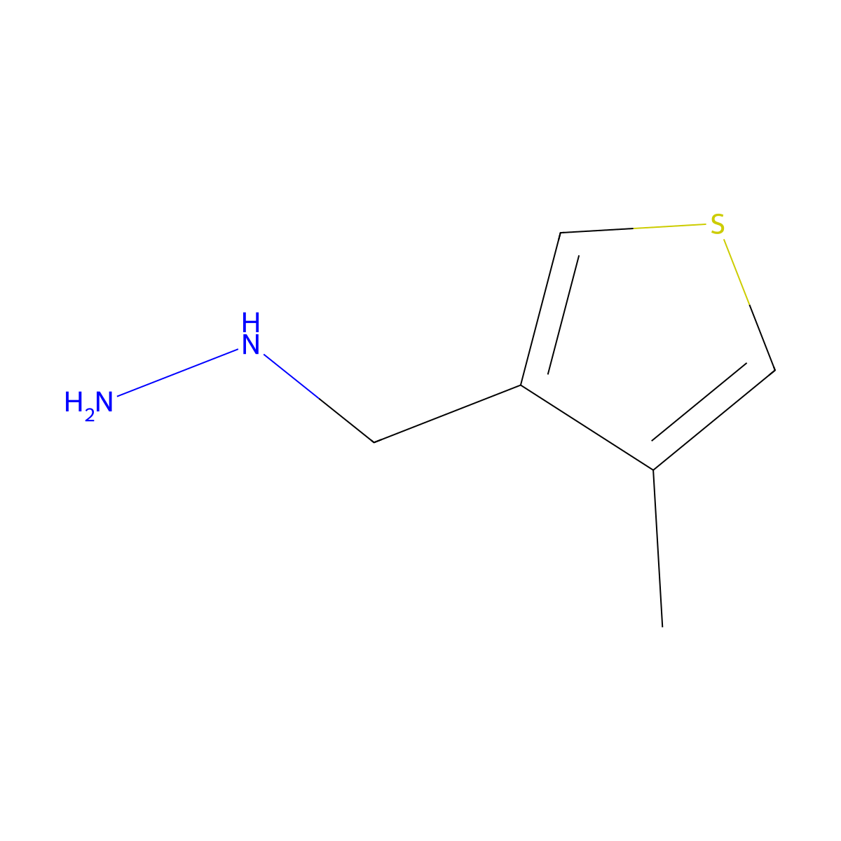 ((4-Methylthiophen-3-yl)methyl)hydrazine molecular structure, CAS 1511037-26-5