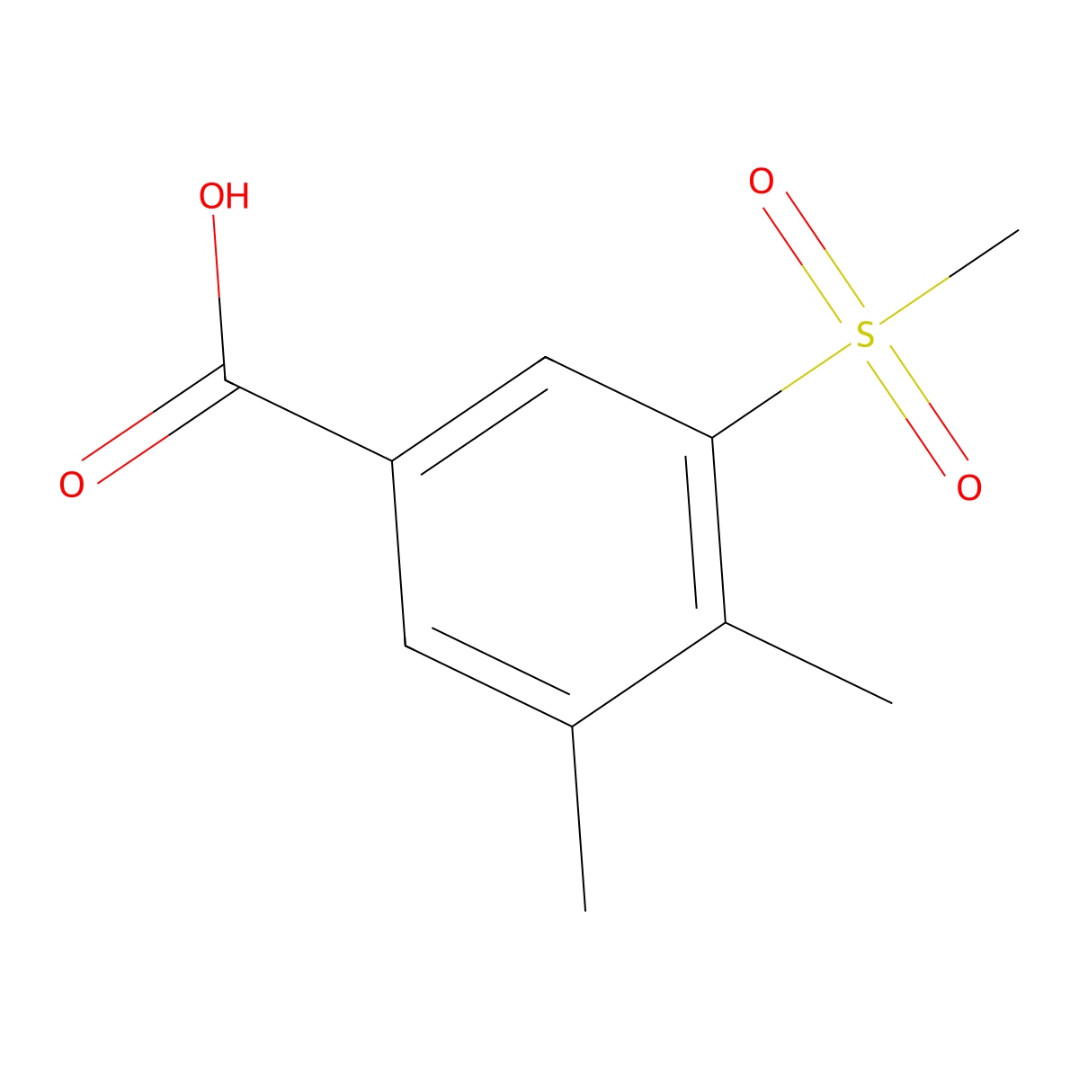 3,4-Dimethyl-5-(methylsulfonyl)benzoic acid molecular structure, CAS 151104-66-4