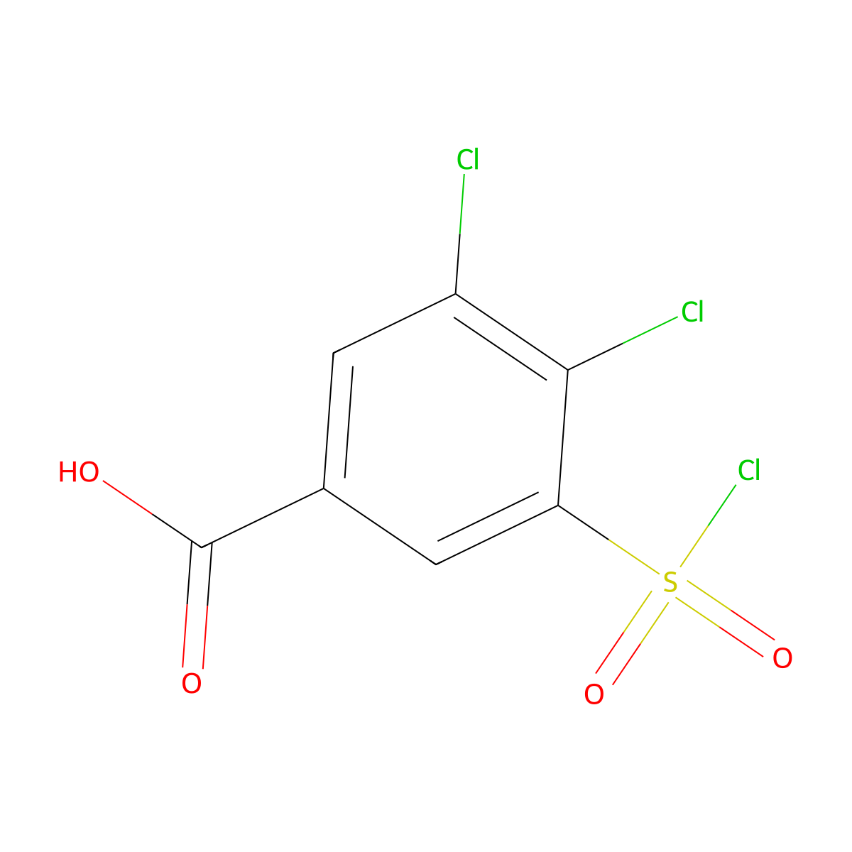 3,4-Dichloro-5-(chlorosulfonyl)benzoic acid molecular structure, CAS 151104-67-5