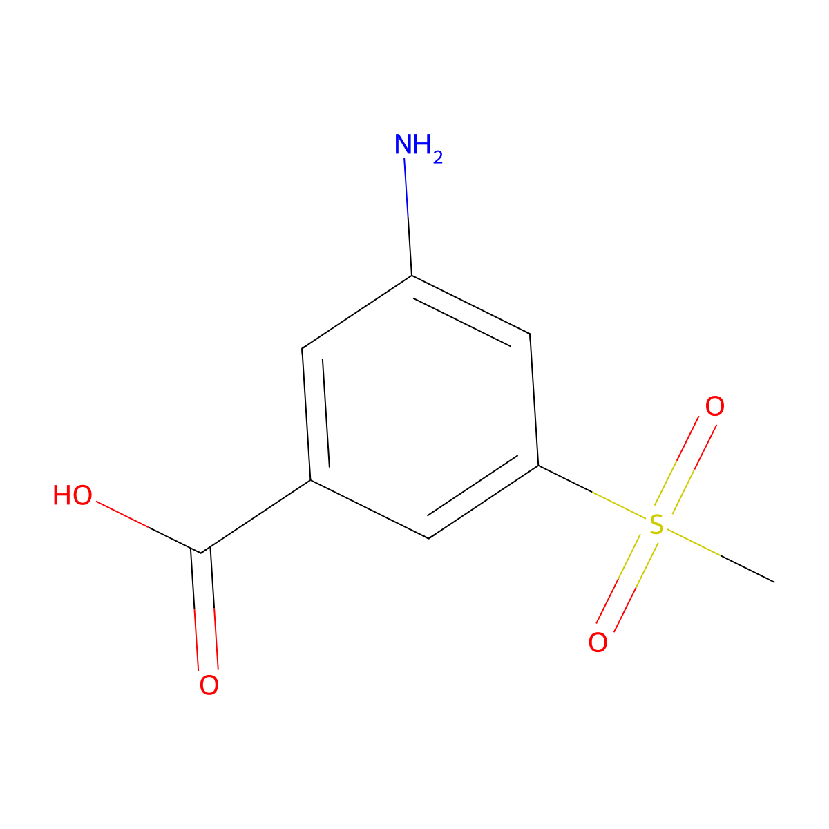 3-Amino-5-(methylsulfonyl)benzoic acid molecular structure, CAS 151104-75-5