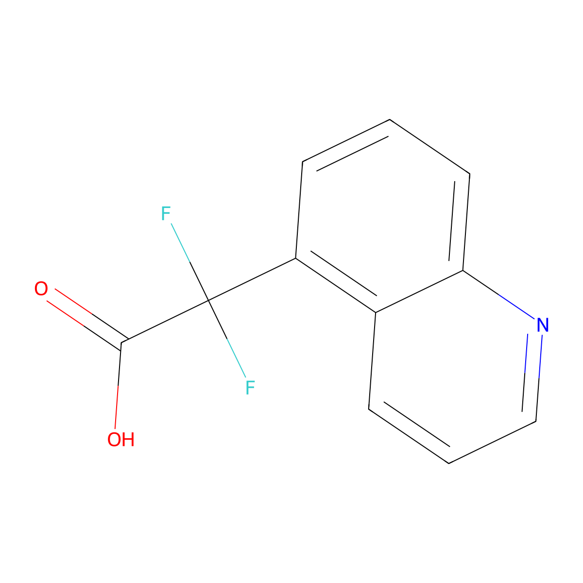 2,2-Difluoro-2-(quinolin-5-yl)acetic acid molecular structure, CAS 1511045-62-7