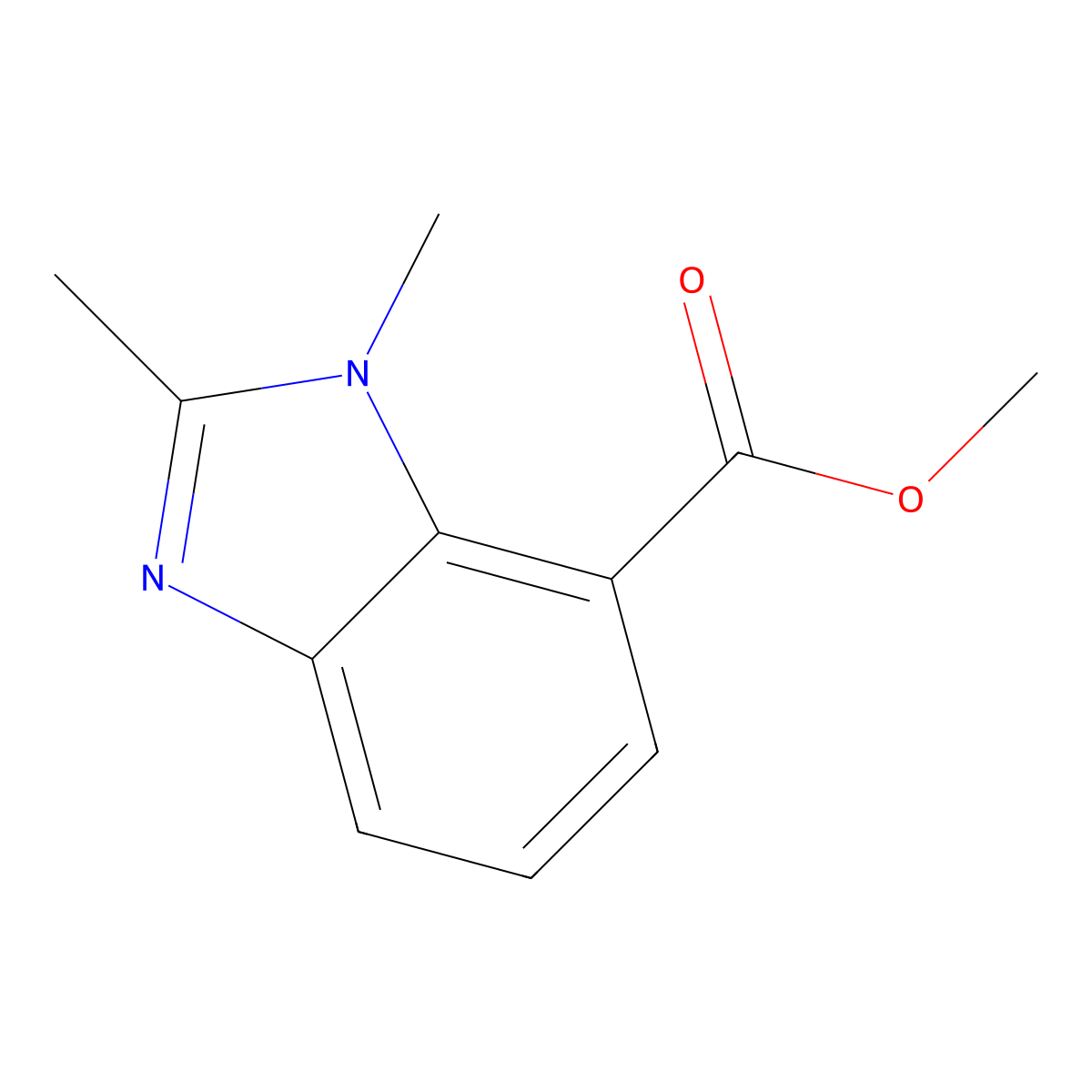 Methyl 1,2-dimethyl-1H-benzo[d]imidazole-7-carboxylate molecular structure, CAS 1511051-19-6