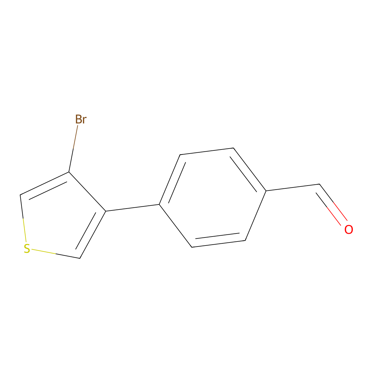 4-(4-Bromothiophen-3-yl)benzaldehyde molecular structure, CAS 1511065-38-5