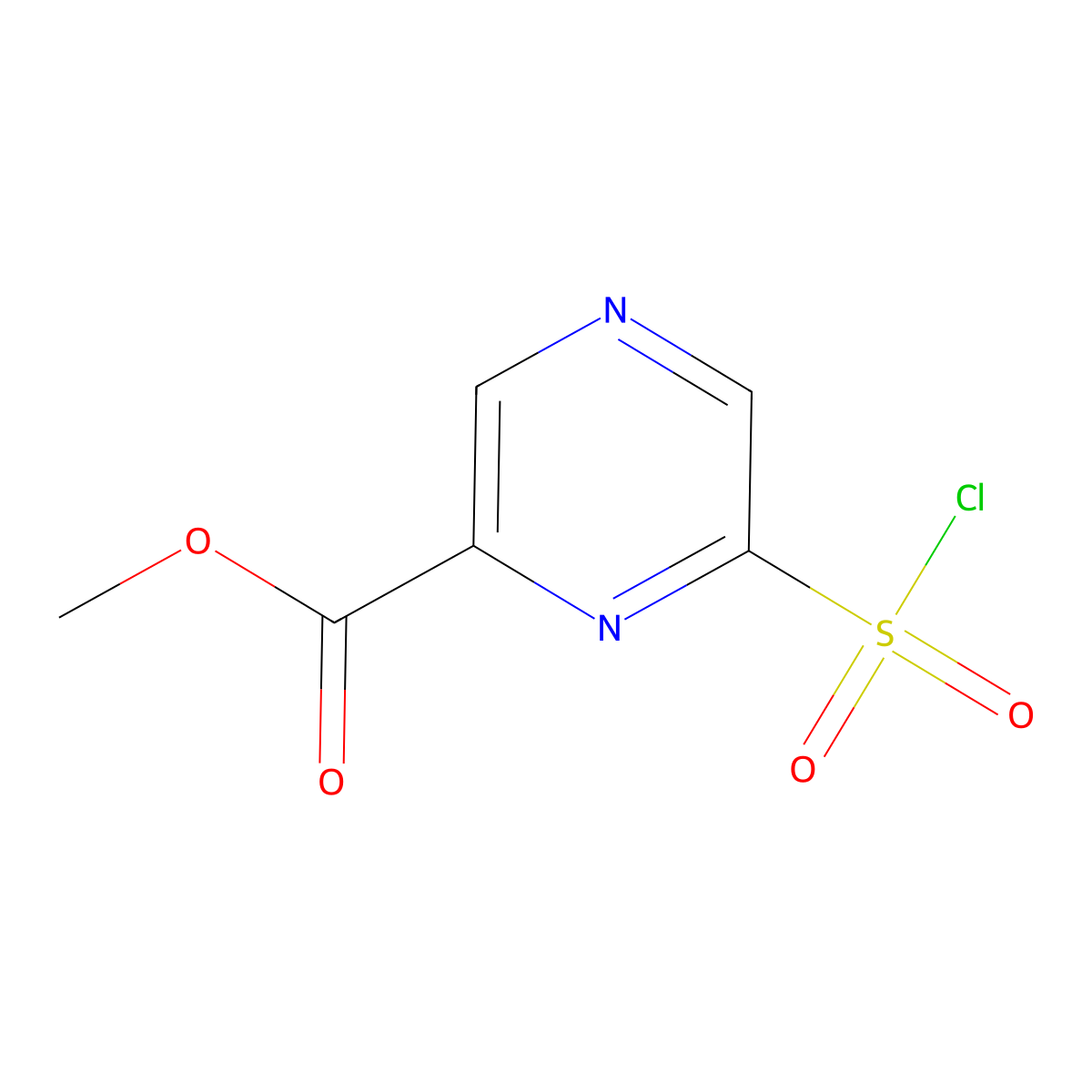 Methyl 6-(chlorosulfonyl)pyrazine-2-carboxylate molecular structure, CAS 1511074-40-0