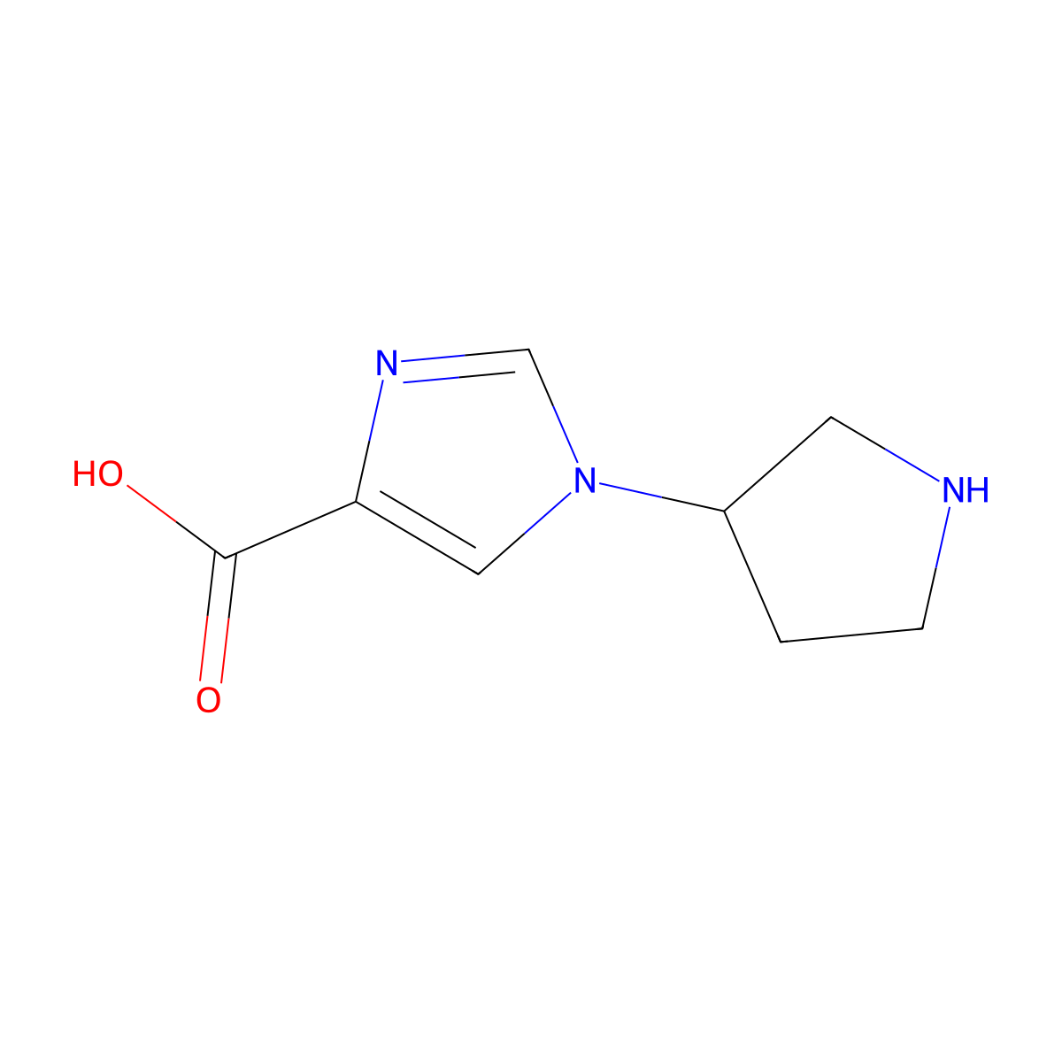 1-(pyrrolidin-3-yl)-1H-imidazole-4-carboxylic acid molecular structure, CAS 1511074-84-2