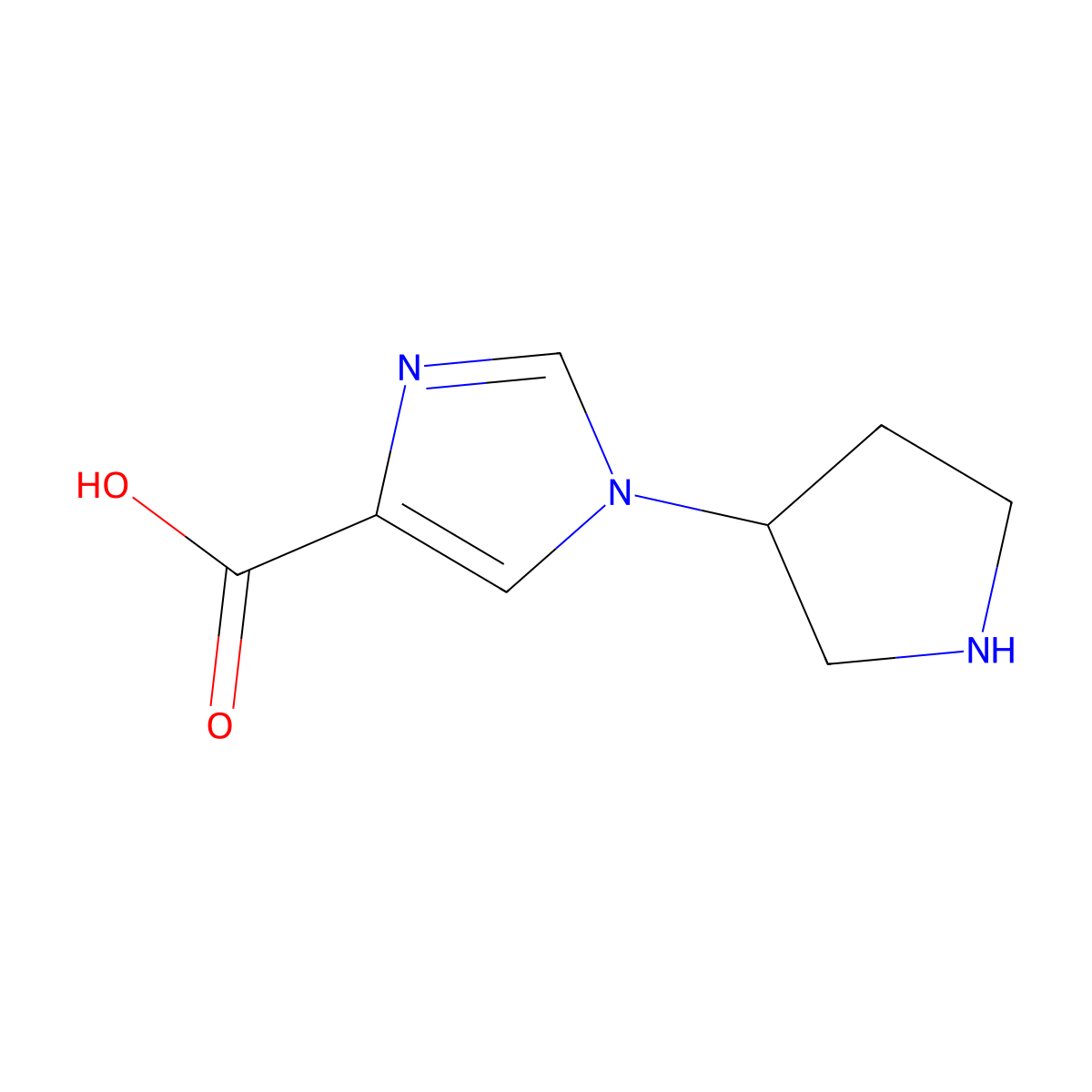 1-(pyrrolidin-3-yl)-1H-imidazole-4-carboxylic acid molecular structure, CAS 1511074-84-2