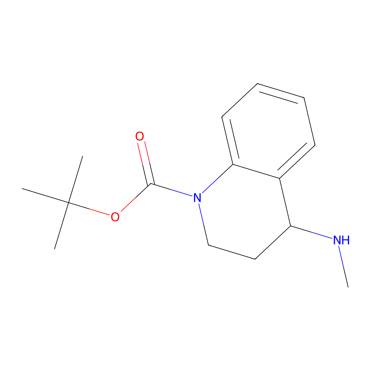 tert-butyl 4-(methylamino)-3,4-dihydro-2H-quinoline-1-carboxylate molecular structure, CAS 1511081-49-4