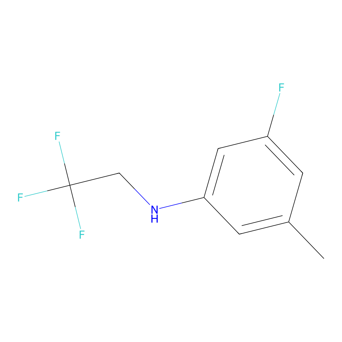 3-fluoro-5-methyl-N-(2,2,2-trifluoroethyl)aniline molecular structure, CAS 1511084-22-2