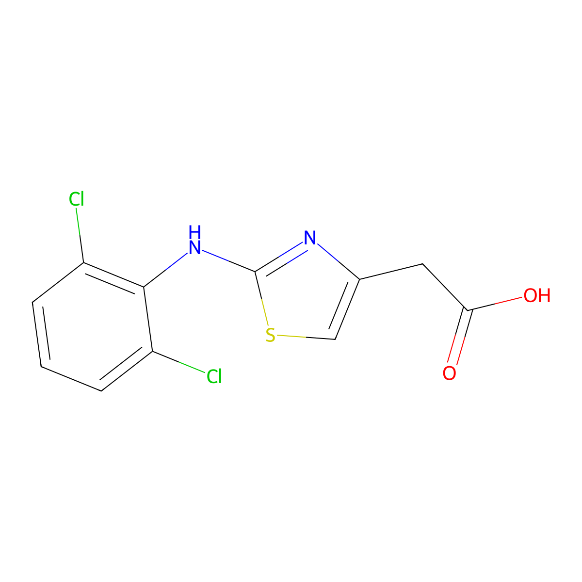 2-{2-[(2,6-Dichlorophenyl)amino]-1,3-thiazol-4-yl}acetic acid molecular structure, CAS 1511084-71-1