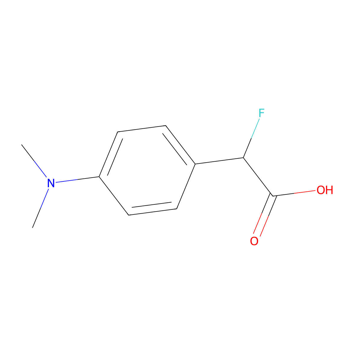 2-[4-(Dimethylamino)phenyl]-2-fluoroacetic acid molecular structure, CAS 1511092-13-9