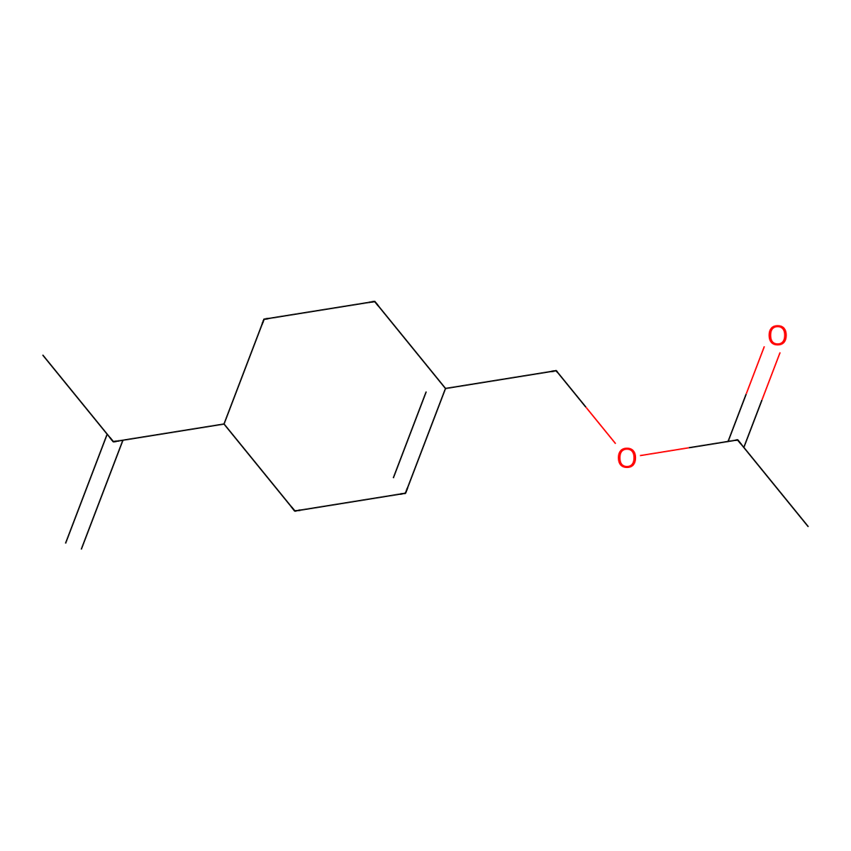 Perillyl acetate molecular structure, CAS 15111-96-3