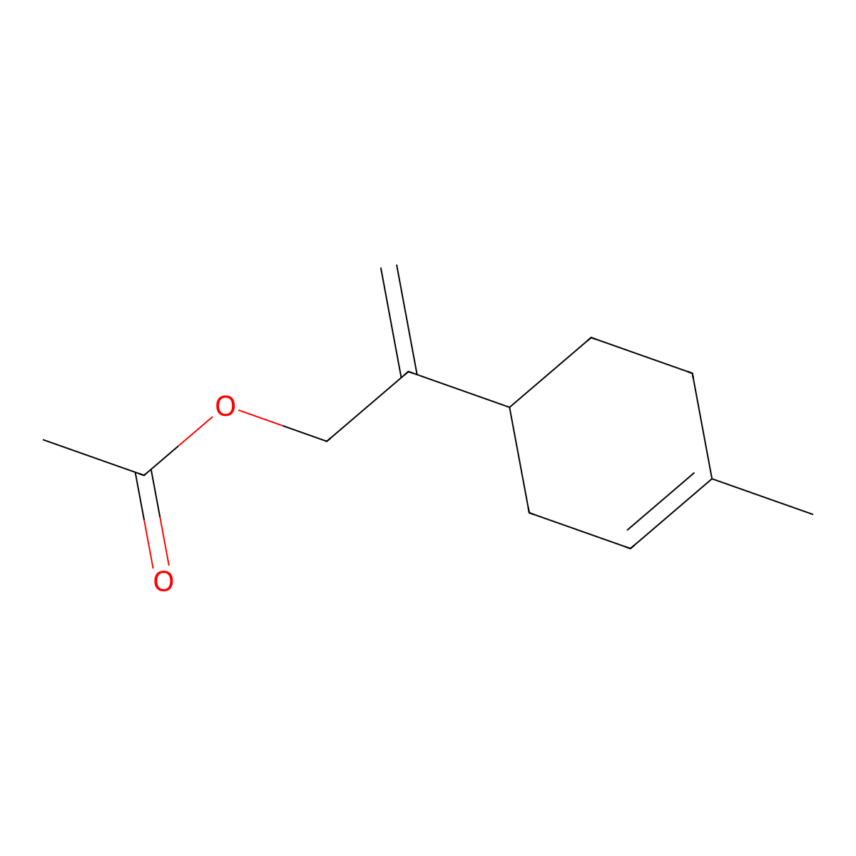 p-Mentha-1,8(10)-dien-9-yl acetate molecular structure, CAS 15111-97-4