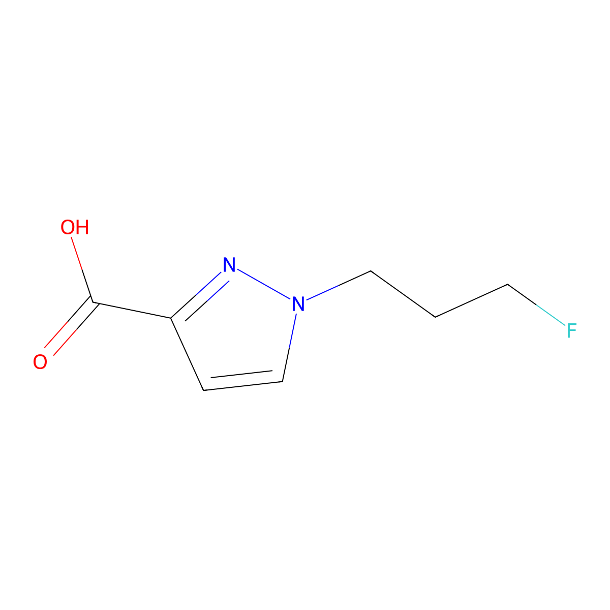 1-(3-Fluoropropyl)-1H-pyrazole-3-carboxylic acid molecular structure, CAS 1511125-62-4
