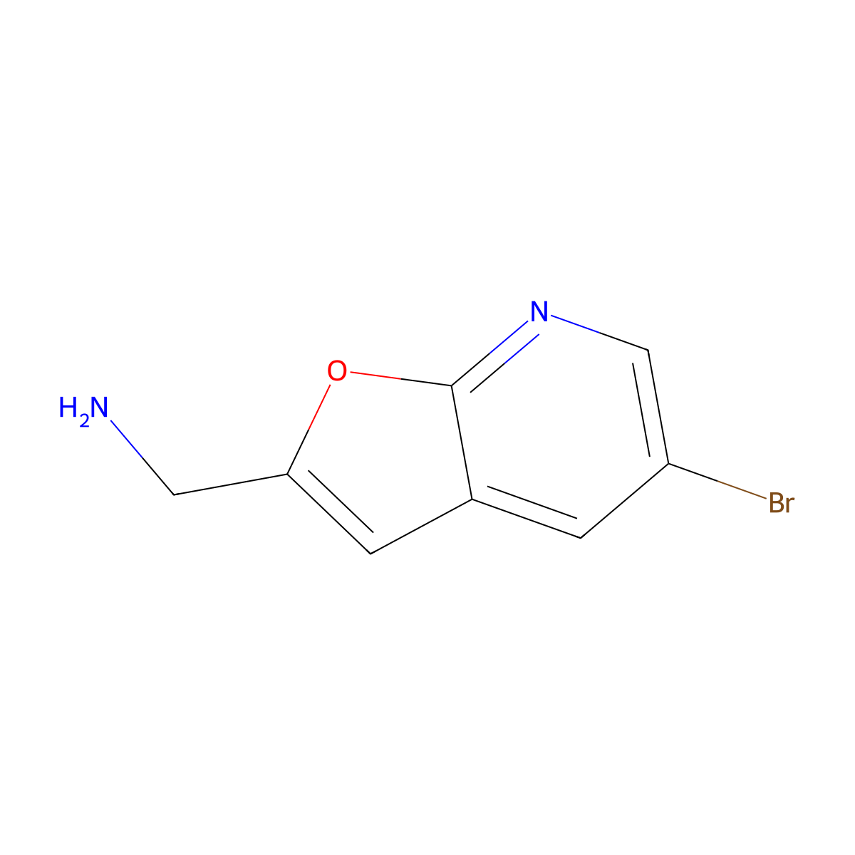 1-{5-Bromofuro[2,3-b]pyridin-2-yl}methanamine molecular structure, CAS 1511129-36-4
