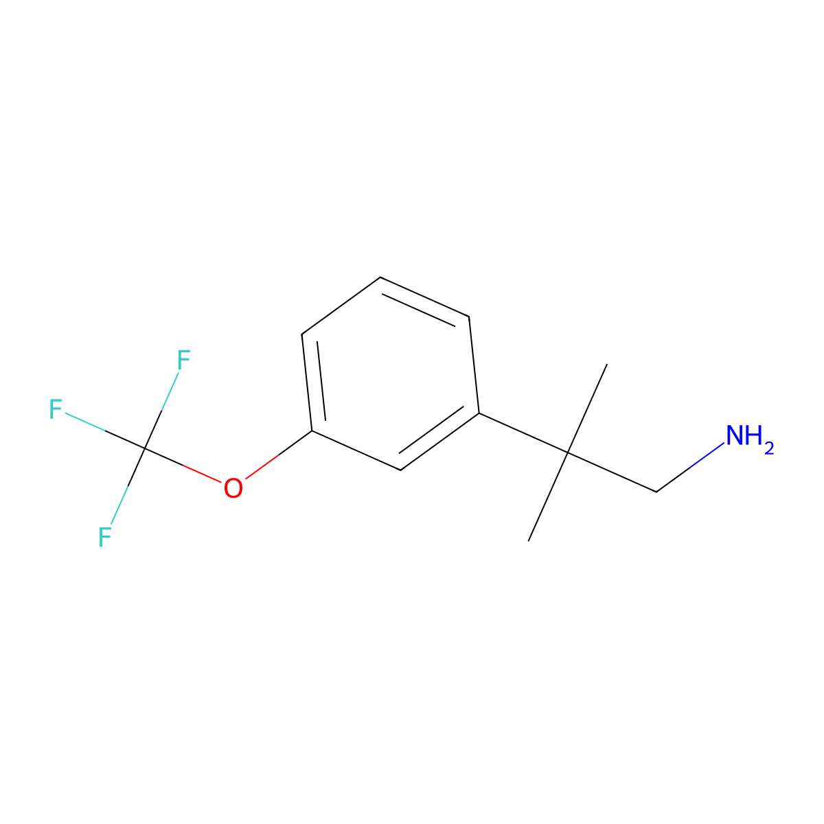 2-Methyl-2-[3-(trifluoromethoxy)phenyl]propan-1-amine molecular structure, CAS 1511132-00-5