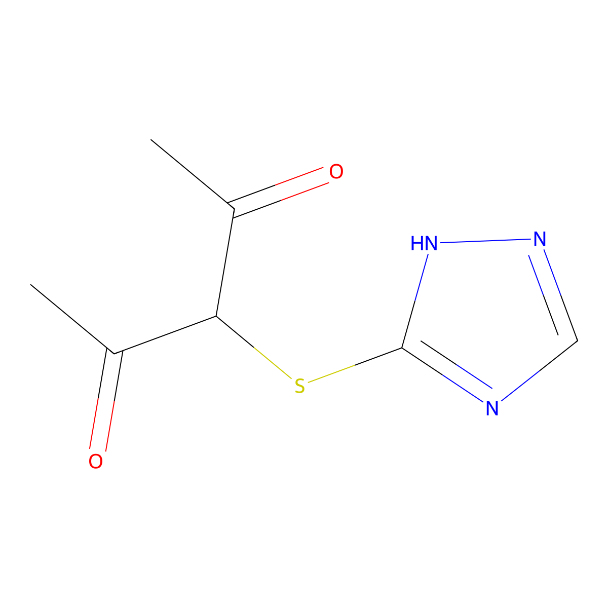 3-(4H-1,2,4-triazol-3-ylthio)pentane-2,4-dione molecular structure, CAS 151114-24-8