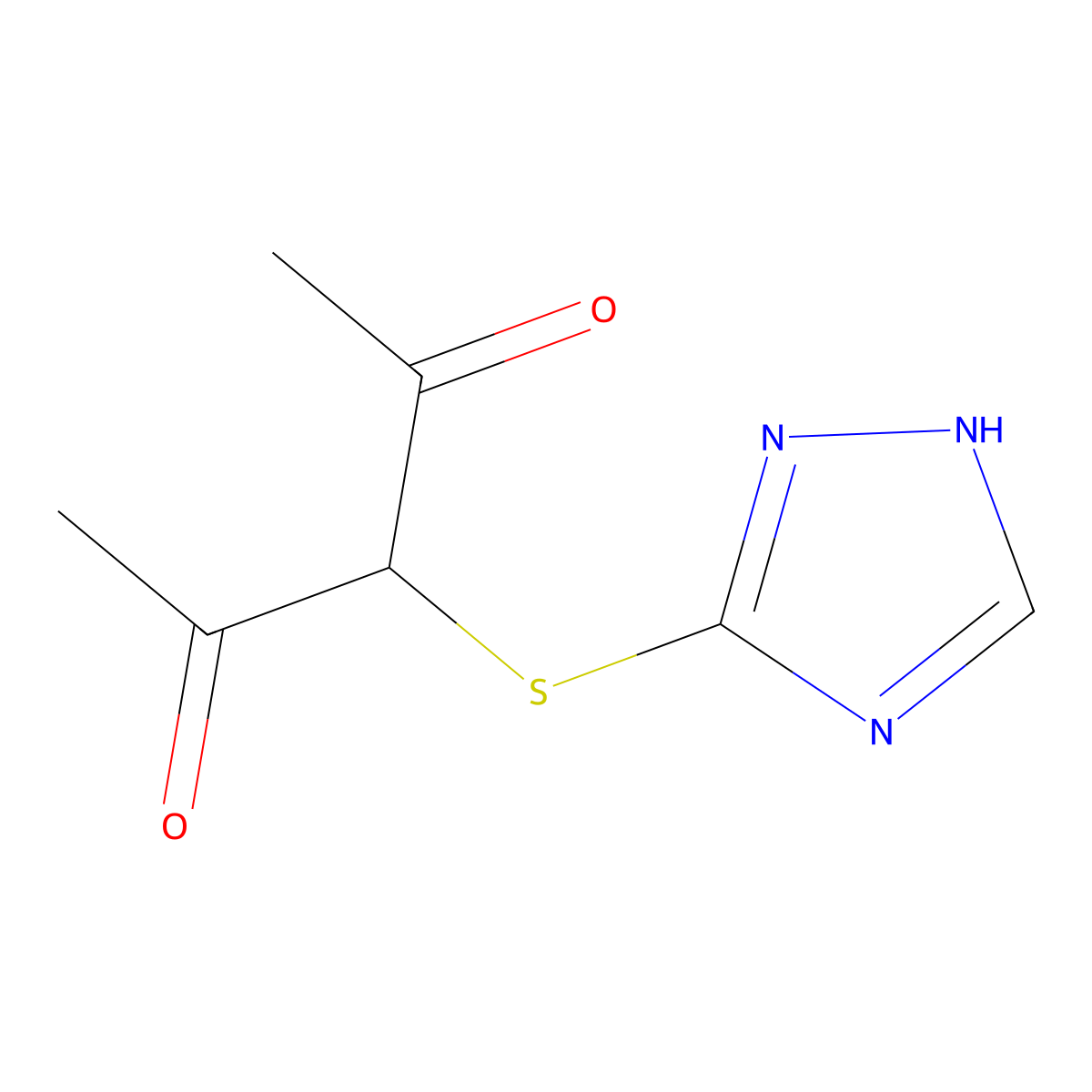 3-(4H-1,2,4-triazol-3-ylthio)pentane-2,4-dione molecular structure, CAS 151114-24-8