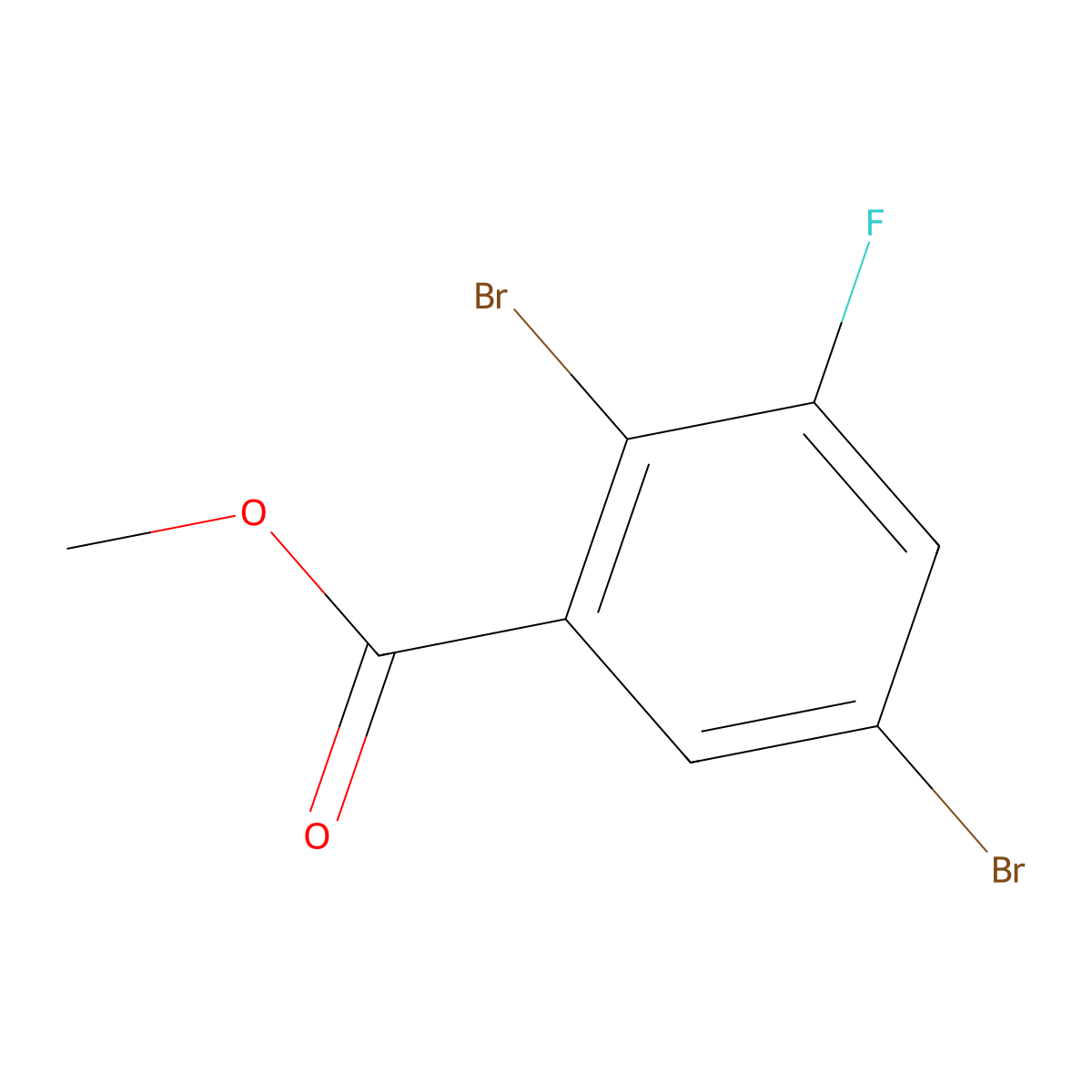 Methyl 2,5-dibromo-3-fluorobenzoate molecular structure, CAS 1511145-28-0