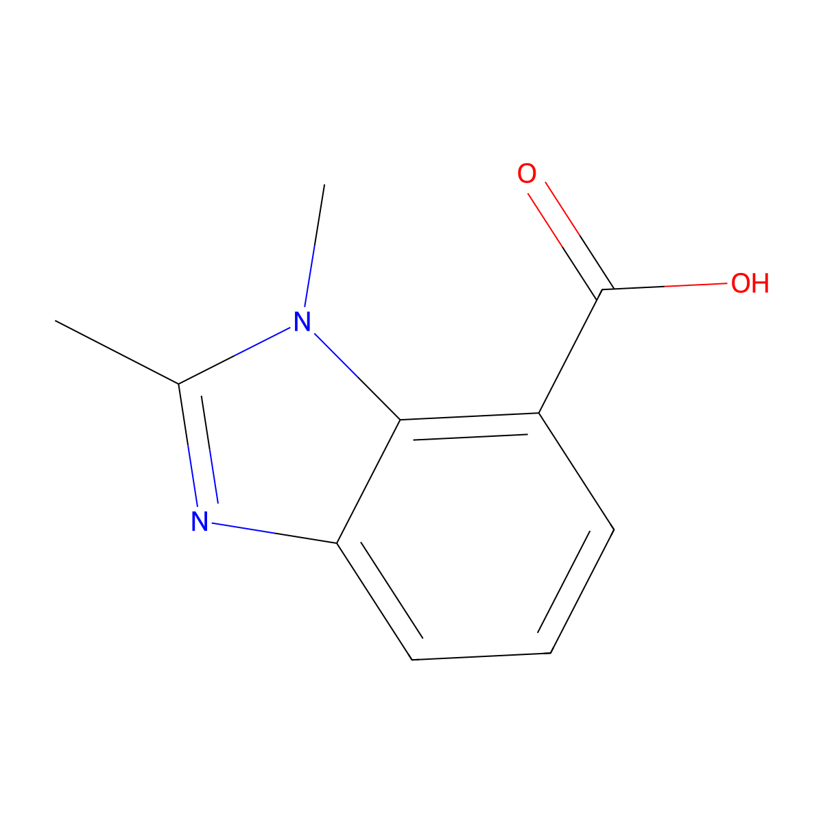 1,2-Dimethyl-1H-benzo[d]imidazole-7-carboxylic acid molecular structure, CAS 1511146-04-5