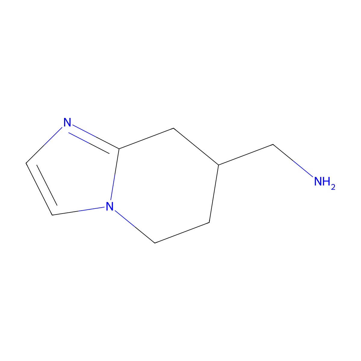 5H,6H,7H,8H-imidazo(1,2-a)pyridin-7-ylmethanamine molecular structure, CAS 1511147-55-9