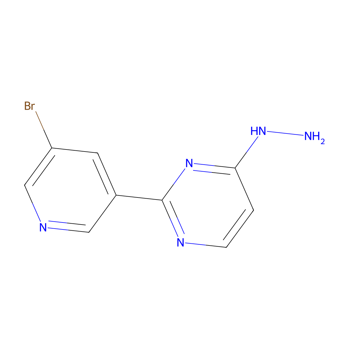 2-(5-Bromopyridin-3-YL)-4-hydrazinylpyrimidine molecular structure, CAS 1511149-76-0
