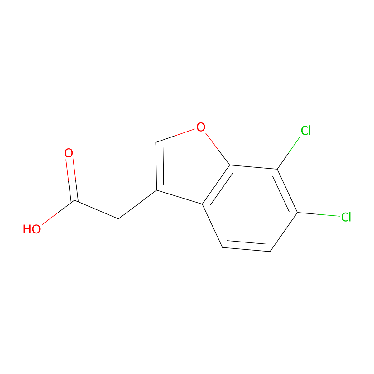 2-(6,7-Dichloro-1-benzofuran-3-yl)acetic acid molecular structure, CAS 1511164-17-2
