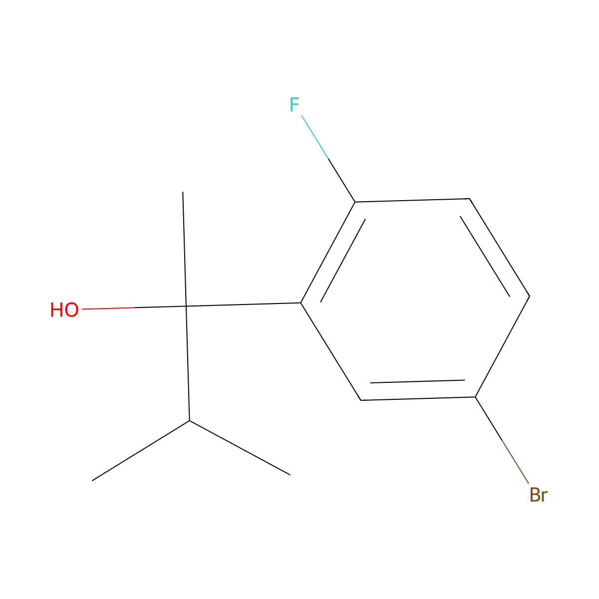 5-Bromo-2-fluoro-alpha-methyl-alpha-(1-methylethyl)benZenemethanol molecular structure, CAS 1511175-64-6