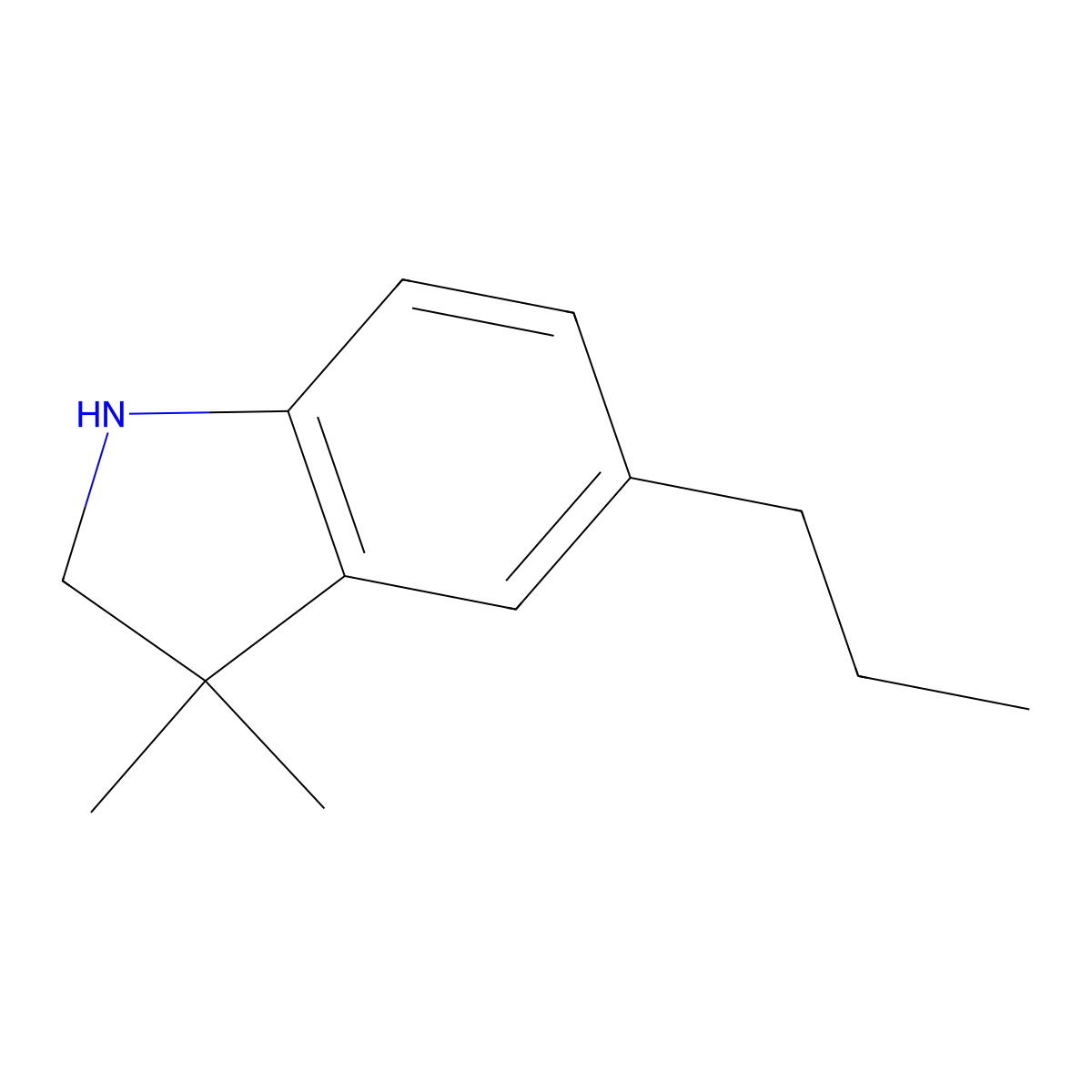 3,3-dimethyl-5-propyl-2,3-dihydro-1H-indole molecular structure, CAS 1511193-84-2