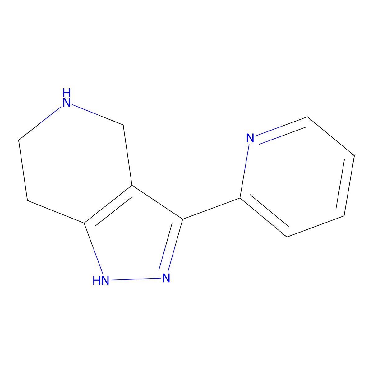 3-(pyridin-2-yl)-4,5,6,7-tetrahydro-1H-pyrazolo[4,3-c]pyridine molecular structure, CAS 1511194-62-9