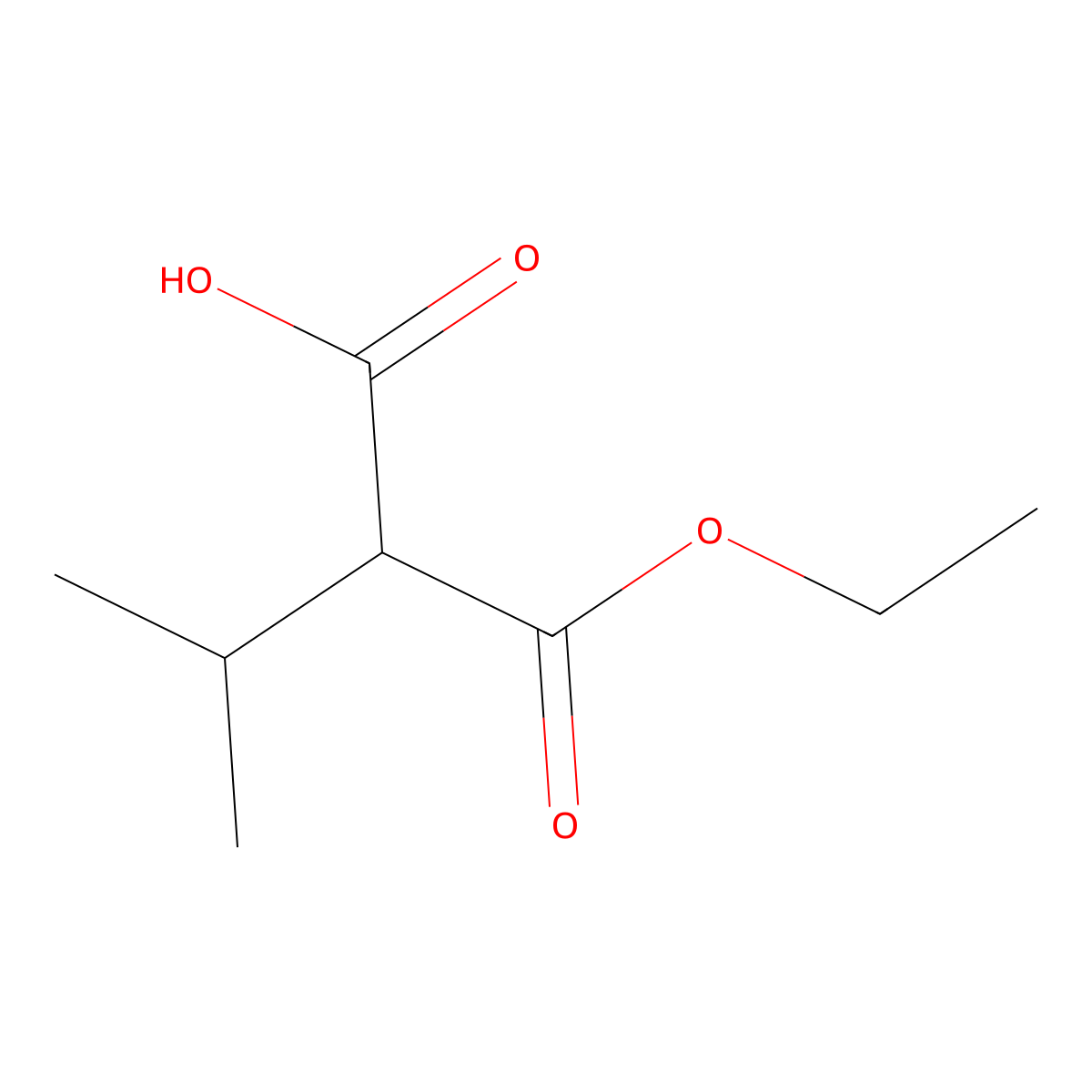 2-(Ethyl carboxy)-3-methylbutanoic acid molecular structure, CAS 15112-52-4