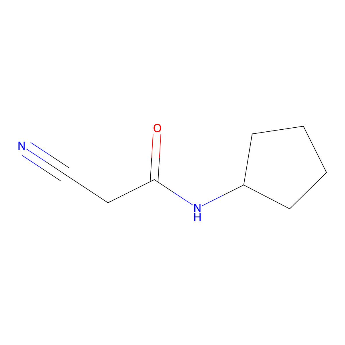 2-cyano-N-cyclopentylacetamide molecular structure, CAS 15112-75-1