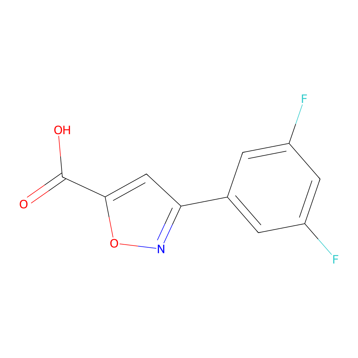 3-(3,5-Difluorophenyl)-1,2-oxazole-5-carboxylic acid molecular structure, CAS 1511226-54-2