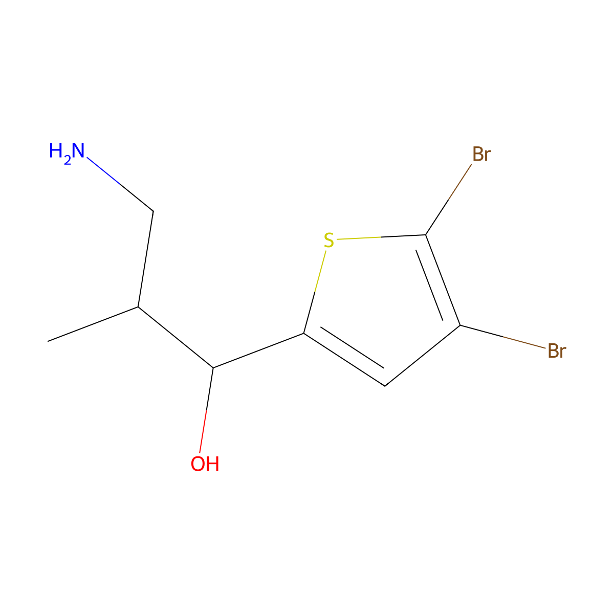 3-Amino-1-(4,5-dibromothiophen-2-yl)-2-methylpropan-1-ol molecular structure, CAS 1511227-73-8