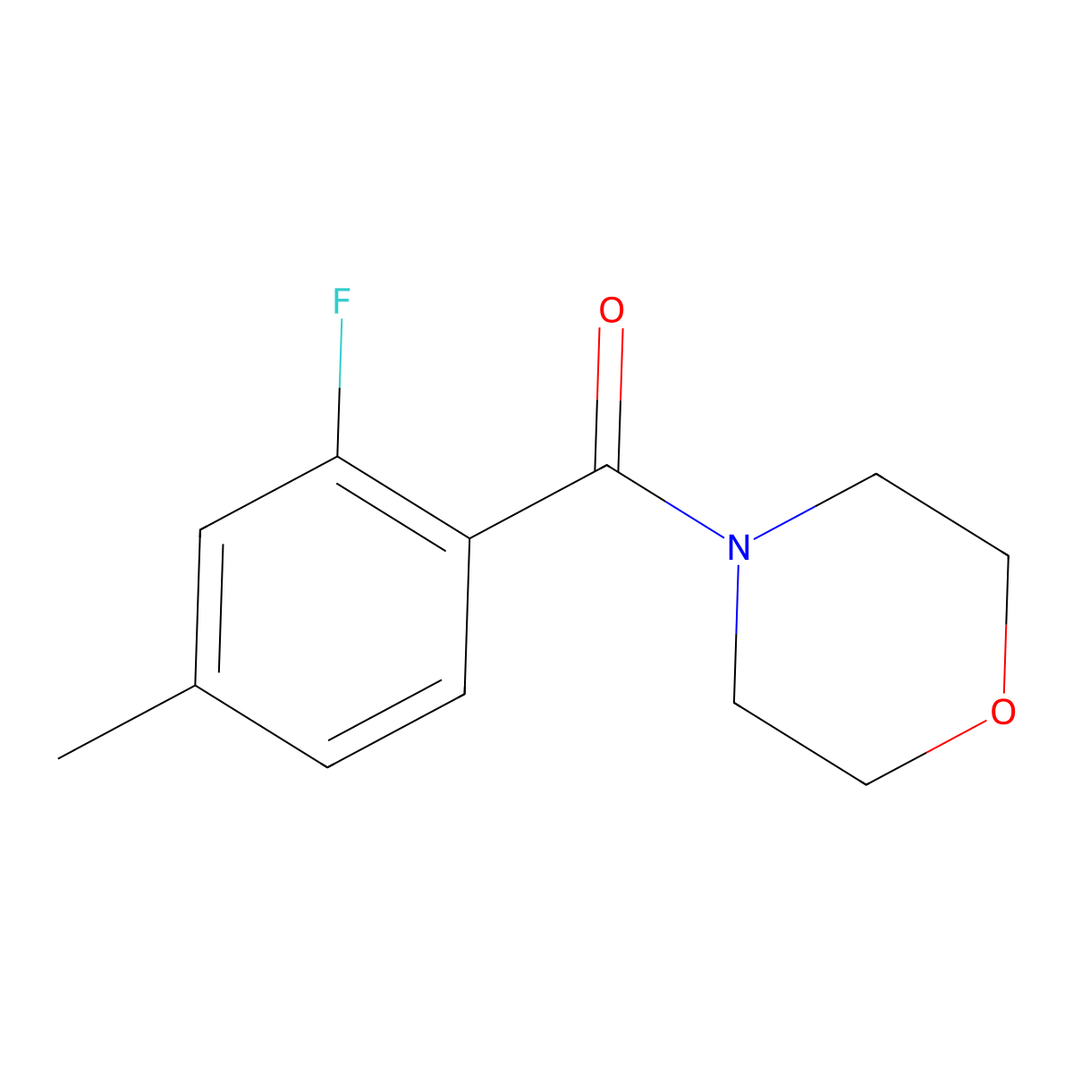 (2-Fluoro-4-methylphenyl)(morpholino)methanone molecular structure, CAS 1511237-31-2