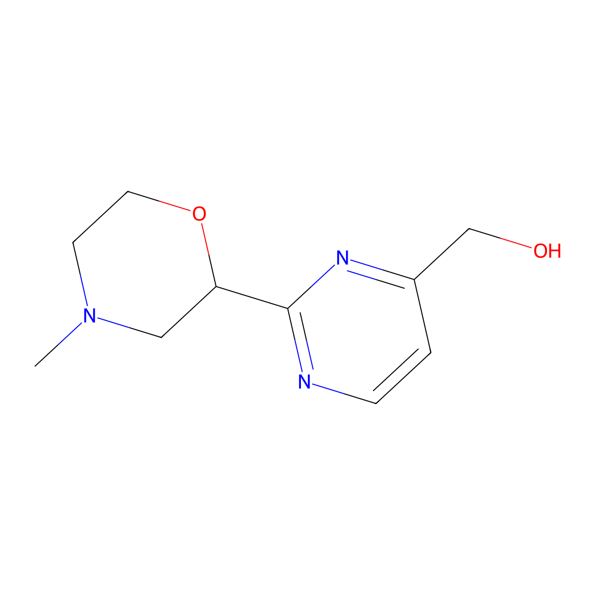 (2-(4-Methylmorpholin-2-yl)pyrimidin-4-yl)methanol molecular structure, CAS 1511239-38-5