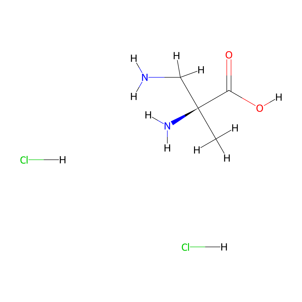 (2S)-2,3-diamino-2-methylpropanoic acid dihydrochloride molecular structure, CAS 151124-12-8