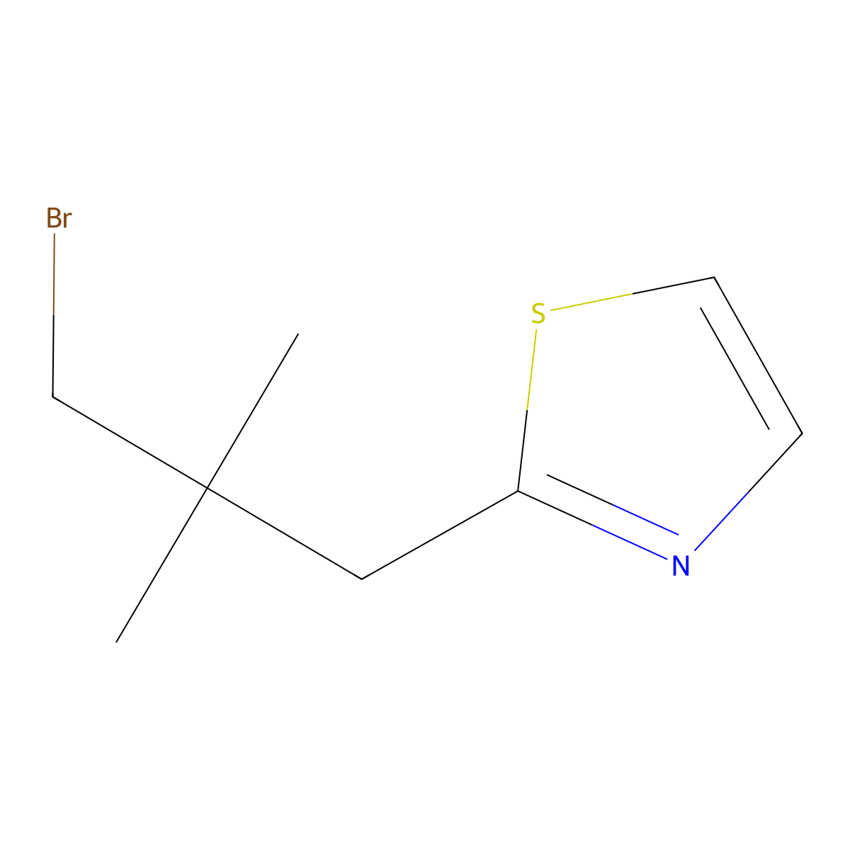 2-(3-Bromo-2,2-dimethylpropyl)-1,3-thiazole molecular structure, CAS 1511247-00-9