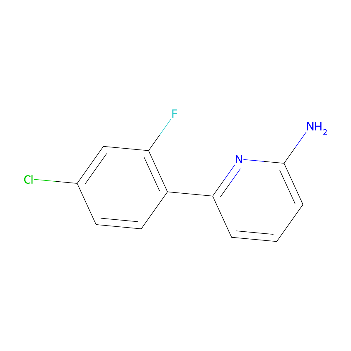 6-(4-Chloro-2-fluorophenyl)pyridin-2-amine molecular structure, CAS 1511252-06-4